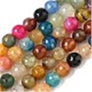 Semi Precious Strand  Natural Agate Dyed Multi Coloured Faceted 10mm (approx 37 beads)
