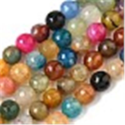 Semi Precious Strand  Natural Agate Dyed Multi Coloured Faceted 10mm (approx 37 beads)