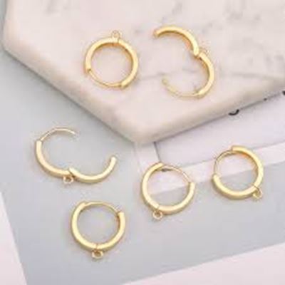 Leverback Hooks Stainless Steel 18K Gold Plated w/ loop 14.5x12x2mm per pair