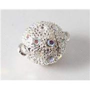 Clasp Magnetic Rhinestone Crystal AB Silver 21x14mm ea