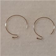 Earrings hooks Round 18K Gold Plate 25x21mm per pair
