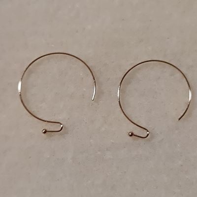 Earrings hooks Round 18K Gold Plate 25x21mm per pair