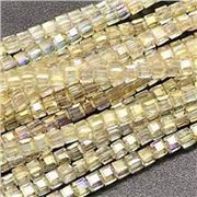 Glass Cube Goldenrod Plated 10mm ea