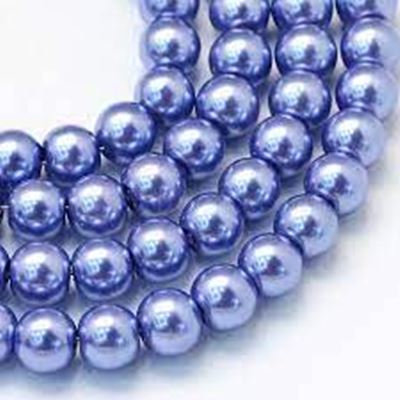 Glass Pearl Strand Slate Blue 12mm (approx 70 beads) ea