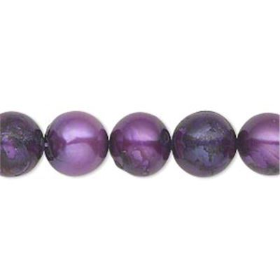 Freshwater Pearl Strand Indigo Dyed Semi Round 9-10mm (approx 40 beads) each