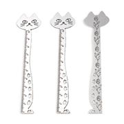 Bookmark Ruler Cat Antique Silver 12.3x2.9cm each