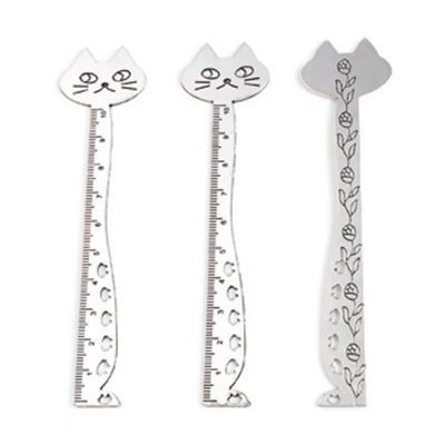 Bookmark Ruler Cat Antique Silver 12.3x2.9cm each