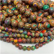 Semi Precious Strand Synthetic Malachite Colourful 10mm (approx 38 beads) each