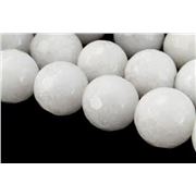 Semi Precious Strand Natural Agate Dyed White Faceted 10mm (approx 38 beads)