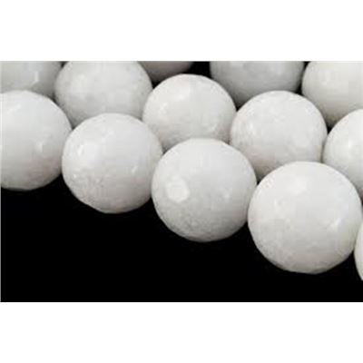 Semi Precious Strand Natural Agate Dyed White Faceted 10mm (approx 38 beads)