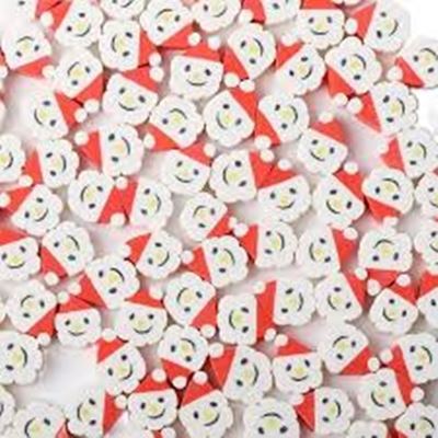 Clay Bead Santa Face Top Drilled 12x9x5mm Hole 1.5mm each