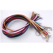 Silk Cord Necklace Assorted Colours 6mm diameter 45cm length ea.