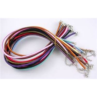 Silk Cord Necklace Assorted Colours 6mm diameter 45cm length ea.