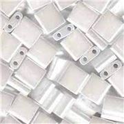 Tila Beads Opaque White Luster 5mm - Approx 8g Tube