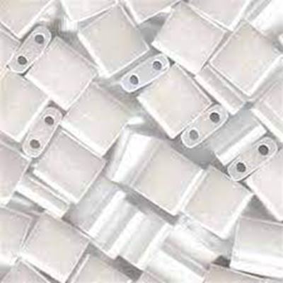 Tila Beads Opaque White Luster 5mm - Approx 8g Tube