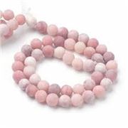 Semi Precious Strands Natural Frosted Jade Peach 6.5mm Round(approx 63 beads) 15 inch each