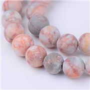 Semi Precious Strand Natural Red Netstone Frosted 6mm (approx 63 beads) ea