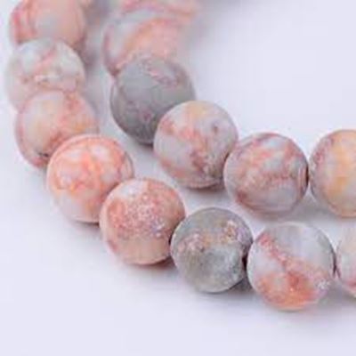 Semi Precious Strand Natural Red Netstone Frosted 6mm (approx 63 beads) ea