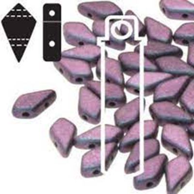 Kite Bead 2 Hole Polychrome Mix Berry 9x5mm Tube approx 22 grams (115 beads) each