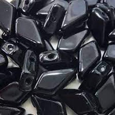 Kite Bead 2 Hole Jet 9x5mm Tube approx 22 grams (115 beads) each