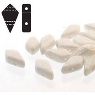 Kite Bead 2 Hole Chalk Lustre 9x5mm Tube approx 22 grams (115 beads) each