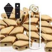 Kite Bead 2 Hole Bronze Pale Gold 9x5mm Tube approx 22 grams (115 beads) each