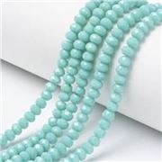 Glass Faceted Melon Strand Opaque Turquoise 3.5x3mm (approx 138 beads