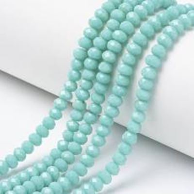Glass Faceted Melon Strand Opaque Turquoise 3.5x3mm (approx 138 beads