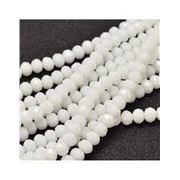Glass Faceted Melon Strand Opaque White 3x2mm (approx 150 beads