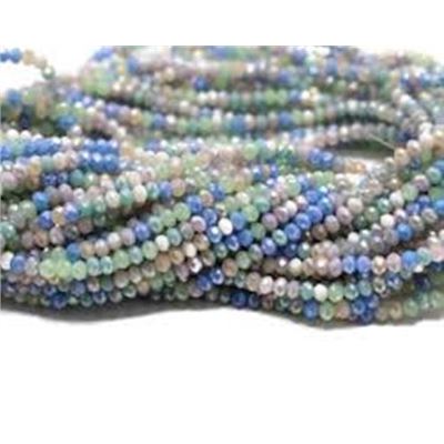 Glass Faceted Melon Strand Assorted Pastel 3x2mm (approx 150 beads