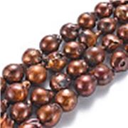 Freshwater Cultured Baroque Keshi Pearl Strand Teardrop, Sienna, 12-21x10-13x9-13mm ; 38cm Strand (approx 26-28 pieces) ea