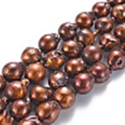 Freshwater Cultured Baroque Keshi Pearl Strand Teardrop, Sienna, 12-21x10-13x9-13mm ; 38cm Strand (approx 26-28 pieces) ea