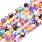 Strand Millefiori Round 4mm (approx 100 beads) per strand