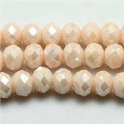 Glass Faceted Melon Strand Navajo White 3x2mm (approx 150 beads