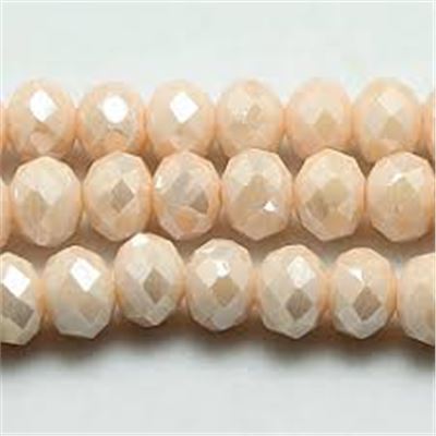Glass Faceted Melon Strand Navajo White 3x2mm (approx 150 beads