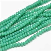 Glass Faceted Melon Strand Dark Cyan 3.5x2.5mm (approx 125 beads) each