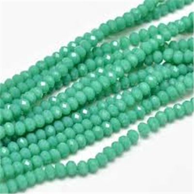 Glass Faceted Melon Strand Dark Cyan 3.5x2.5mm (approx 125 beads) each