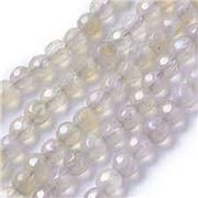 Semi Precious Strand Natural Agate Dyed Grey Faceted 3-3.5mm (approx 136 beads)