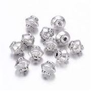 Tibetan Style Spacer Bead Bicone Silver 5x4.5mm Hole 1mm each