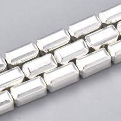 Electroplate Hematite Silver Cuboid 8x4x4mm Bead Strands Long Lasting (approx 51 beads) each