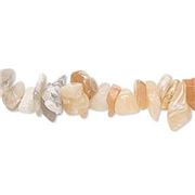 Semi Precious Strand Moonstone Chips Multi-colour 86.4cm ea