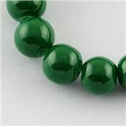 Glass Pearl Painted Dark Green 6mm Round each