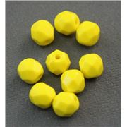 Firepolished Crystal Opaque Yellow 4mm ea