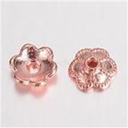 Bead Cap Alloy Rose Gold Flower Shape 6x2mm each