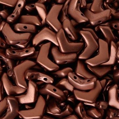 Chevron Duo 10x4mm Bronze Copper 30 bead Strand