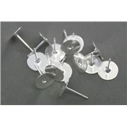 Earrings  Pad Stud (per pair) Silver 10mm ea