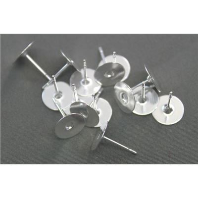 Earrings  Pad Stud (per pair) Silver 10mm ea