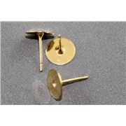 Earrings  Pad Stud (per pair) Gold 10mm ea