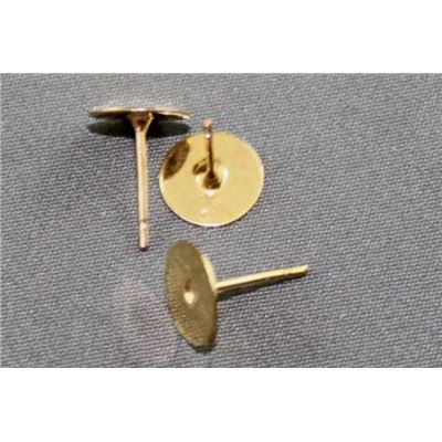 Earrings  Pad Stud (per pair) Gold 10mm ea