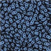 Superduo 2.5 x 5mm Jet Metallic Suede Blue Min 10 grams